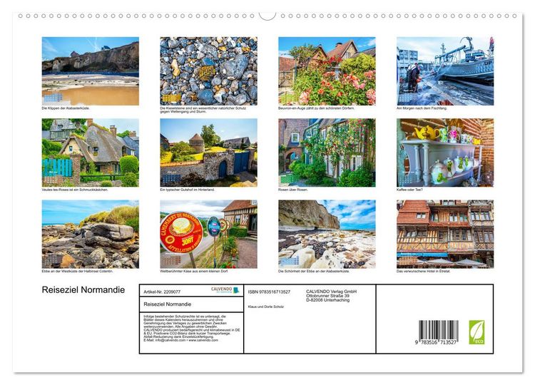 Produktbild: Reiseziel Normandie (hochwertiger Premium Wandkalender 2026 DIN A2 quer), Kunstdruck in Hochglanz