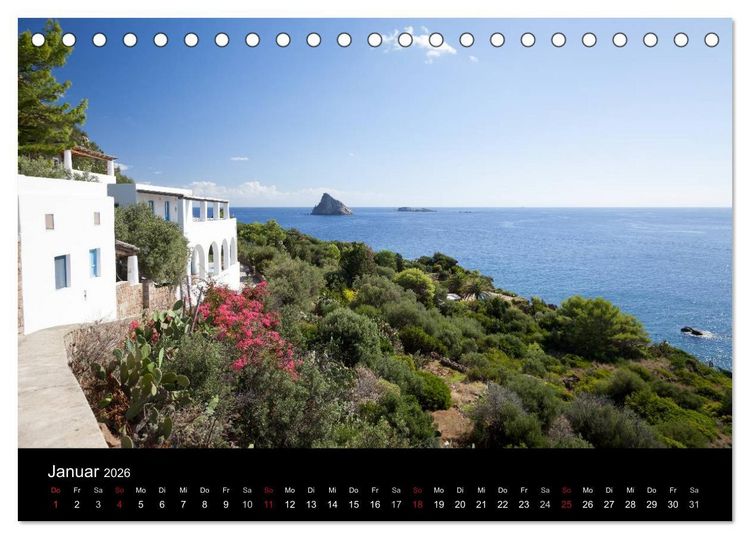 Produktbild: Liparische Inseln (Tischkalender 2026 DIN A5 quer), CALVENDO Monatskalender