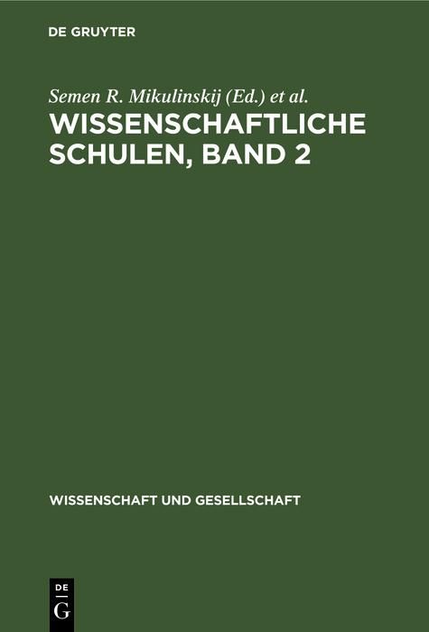 Produktbild: Wissenschaftliche Schulen, Band 2