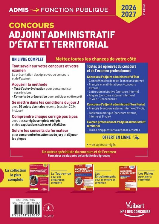Produktbild: Concours Adjoint Administratif Categorie C Annales Corrigees Session