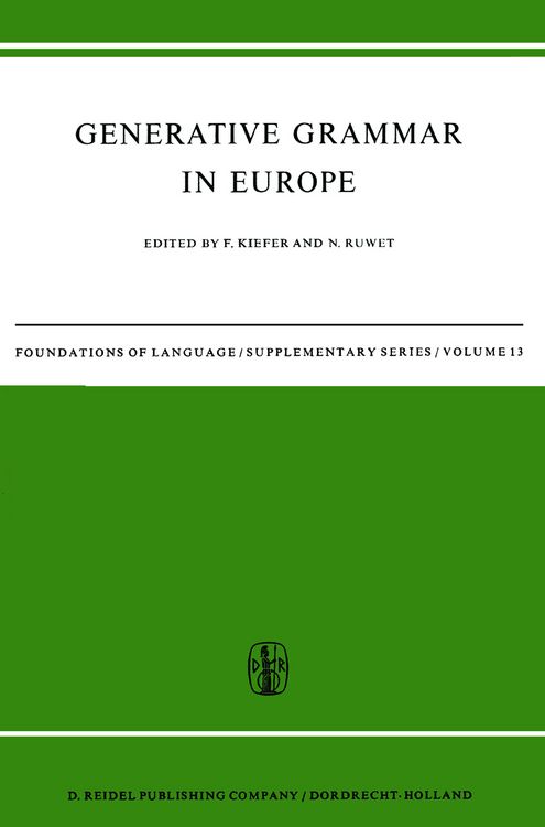 Produktbild: Generative Grammar in Europe