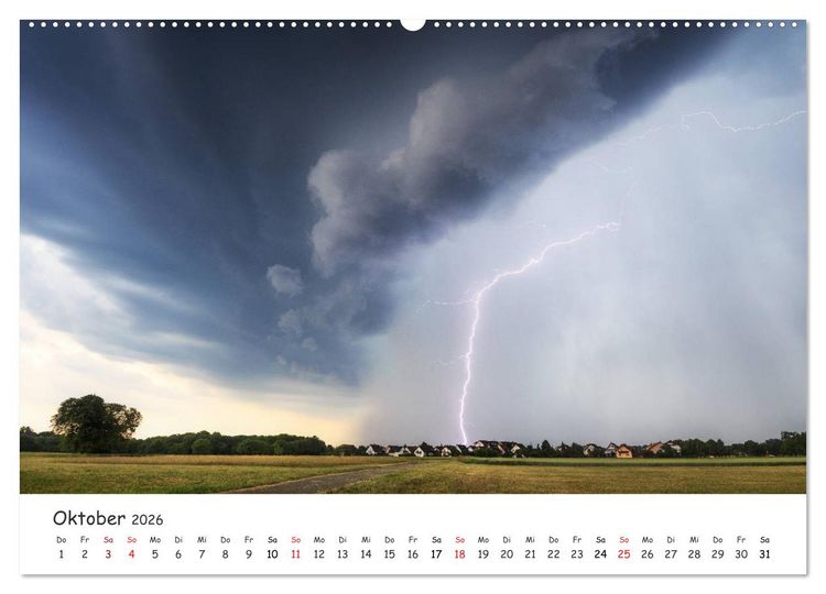 Produktbild: Gewitterwelten (hochwertiger Premium Wandkalender 2026 DIN A2 quer), Kunstdruck in Hochglanz