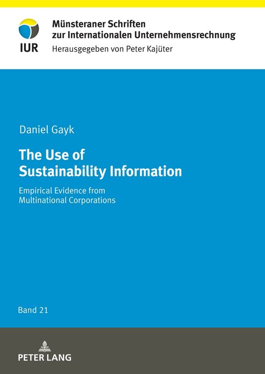 Produktbild: The Use of Sustainability Information