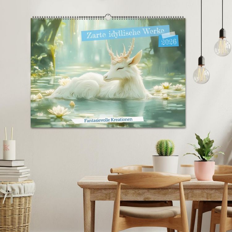Produktbild: Zarte idyllische Werke - Fantasievolle Kreationen (Wandkalender 2026 DIN A2 quer), CALVENDO Monatskalender