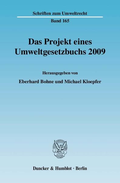 Produktbild: Das Projekt eines Umweltgesetzbuchs 2009.