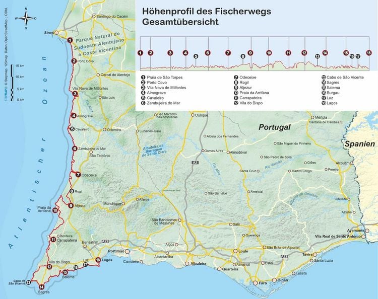 Produktbild: Portugal: Fischerweg von der Praia de S&atilde;o Torpes bis Lagos