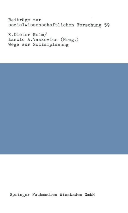 Produktbild: Wege zur Sozialplanung