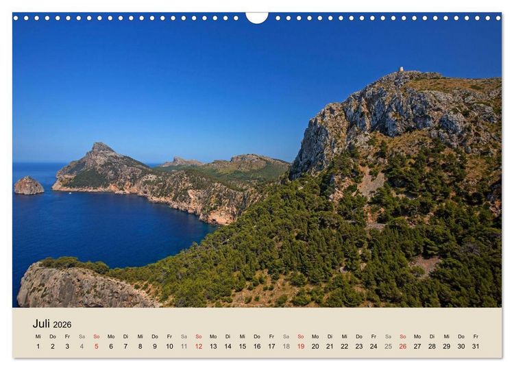 Produktbild: Mallorca - Traumhafte Balearen Insel (Wandkalender 2026 DIN A3 quer), CALVENDO Monatskalender