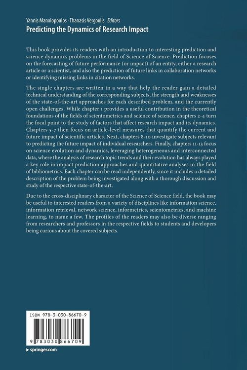 Produktbild: Predicting the Dynamics of Research Impact
