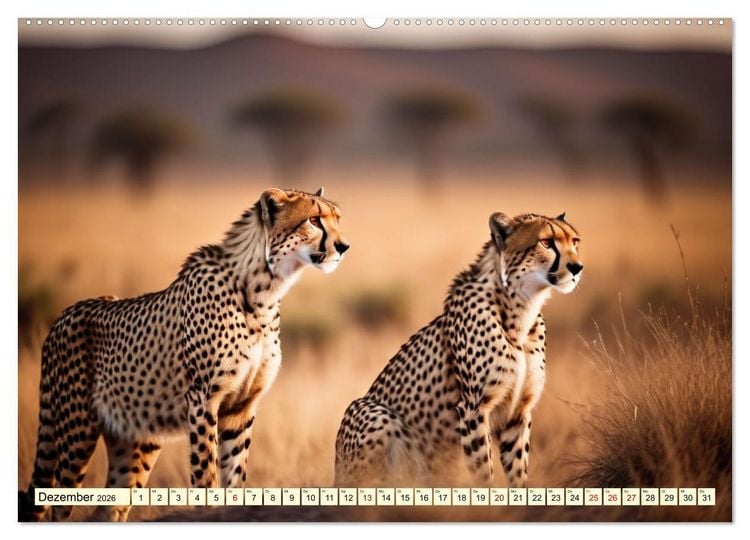 Produktbild: Geparden - die schnellsten J&auml;ger der Welt (Wandkalender 2026 DIN A2 quer), CALVENDO Monatskalender