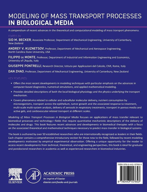 Produktbild: Modeling of Mass Transport Processes in Biological Media
