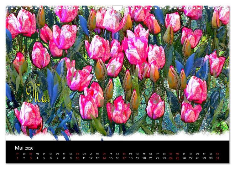 Produktbild: Blumen - Digital (Wandkalender 2026 DIN A3 quer), CALVENDO Monatskalender