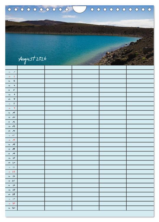 Produktbild: Island Familienplaner (Wandkalender 2026 DIN A4 hoch), CALVENDO Monatskalender
