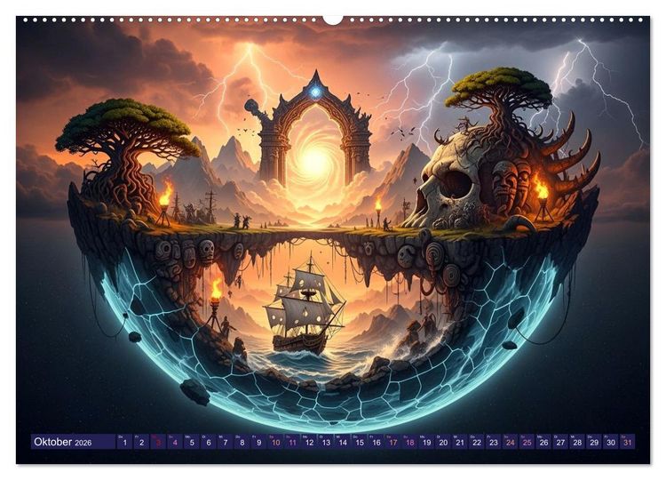 Produktbild: Nyorana &ndash; Die verborgene Insel (hochwertiger Premium Wandkalender 2026 DIN A2 quer), Kunstdruck in Hochglanz