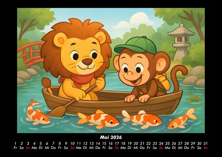Produktbild: Buschi & Milo - Reise durch Japan 2026 Fotokalender DIN A3