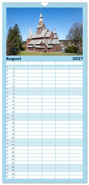 Produktbild: Familienplaner 2027 - Sagenumwobener Harz mit 5 Spalten (Wandkalender, 21 x 45 cm) CALVENDO