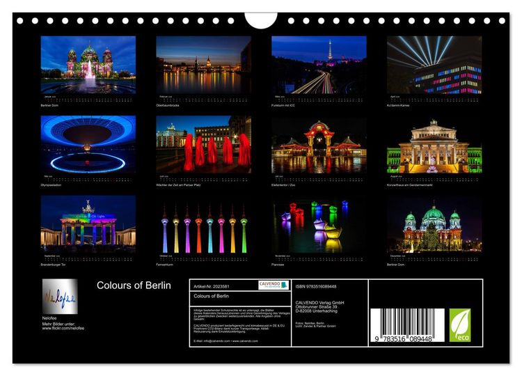 Produktbild: Colours of Berlin (Wandkalender 2026 DIN A4 quer), CALVENDO Monatskalender