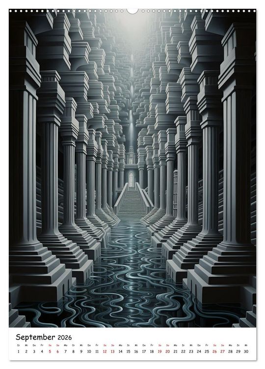 Produktbild: Abstrakte Illusionen (hochwertiger Premium Wandkalender 2026 DIN A2 hoch), Kunstdruck in Hochglanz