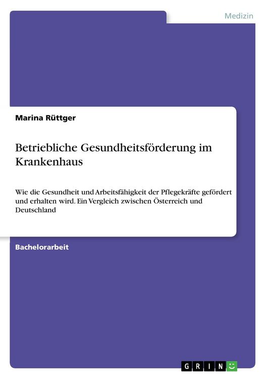 Produktbild: Betriebliche Gesundheitsf&ouml;rderung im Krankenhaus