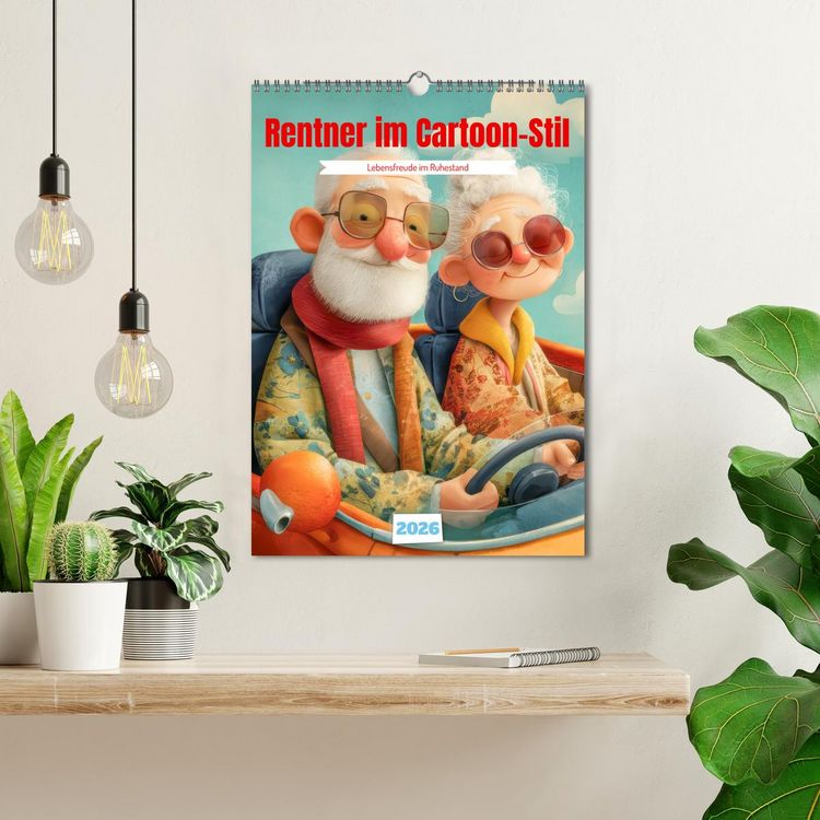 Produktbild: Rentner im Cartoon-Stil - Lebensfreude im Ruhestand (Wandkalender 2026 DIN A3 hoch), CALVENDO Monatskalender