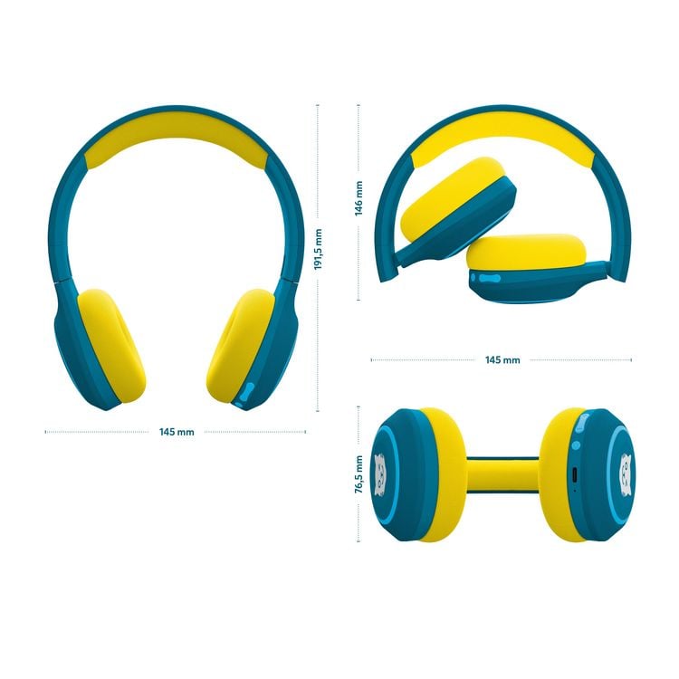Produktbild: tigerbuddies Bluetooth Kinderkopfh&ouml;rer Royal Sun ( dunkelblau / gelb )