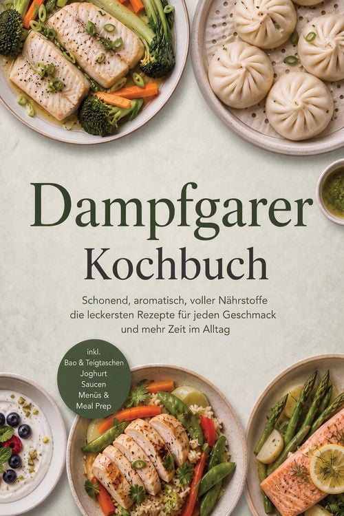 Produktbild: Dampfgarer Kochbuch: Schonend, aromatisch, voller N&auml;hrstoffe - die leckersten Rezepte f&uuml;r jeden Geschmack und mehr Zeit im Alltag - inkl. Bao & Teigta