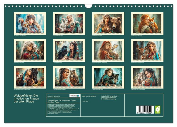 Produktbild: Waldgefl&uuml;ster. Die mystischen Frauen der alten Pfade (Wandkalender 2026 DIN A3 quer), CALVENDO Monatskalender