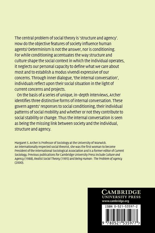 Produktbild: Structure, Agency and the Internal Conversation