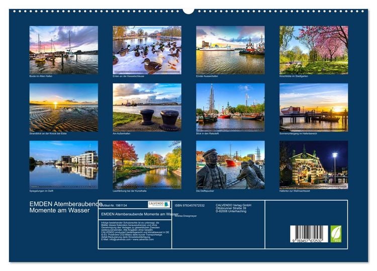 Produktbild: EMDEN Atemberaubende Momente am Wasser (hochwertiger Premium Wandkalender 2026 DIN A2 quer), Kunstdruck in Hochglanz
