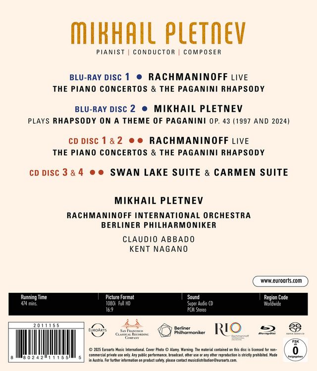 Produktbild: Mikhail Pletnev - A Genius between Times [2 BRs] (+ 4 SACDs)