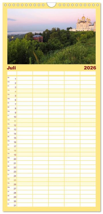 Produktbild: Familienplaner 2026 - Goldenes Russland mit 5 Spalten (Wandkalender, 21 x 45 cm) CALVENDO