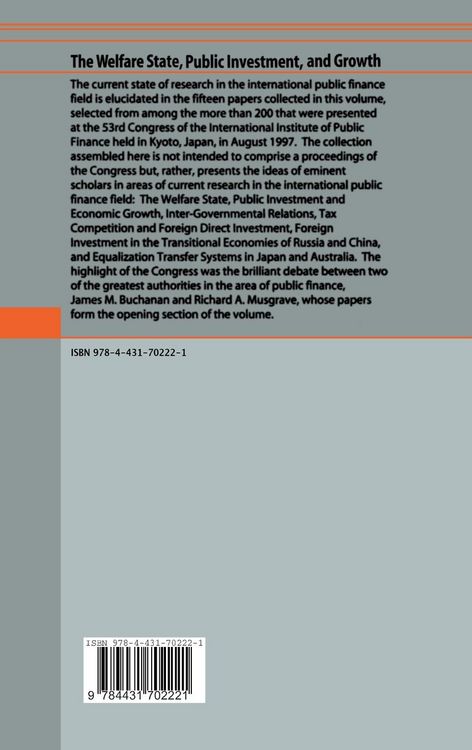 Produktbild: The Welfare State, Public Investment, and Growth
