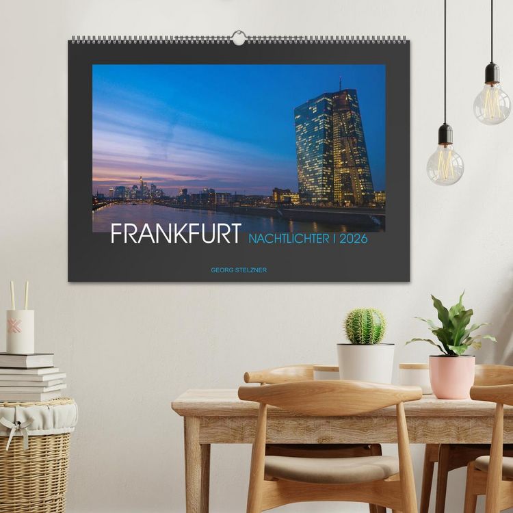 Produktbild: FRANKFURT - Nachtlichter 2026 (Wandkalender 2026 DIN A2 quer), CALVENDO Monatskalender