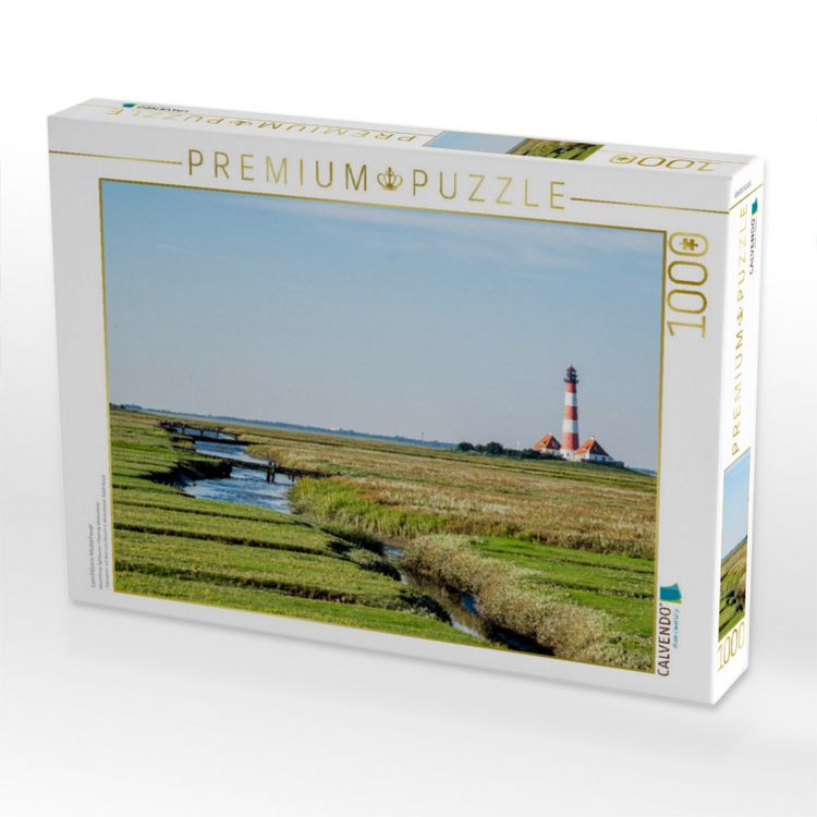 Produktbild: CALVENDO Puzzle Leuchtturm Westerhever | 1000 Teile Lege-Gr&ouml;&szlig;e 64x48cm Foto-Puzzle f&uuml;r gl&uuml;ckliche Stunden