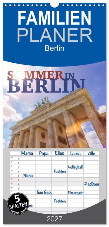 Produktbild: Familienplaner 2027 - SOMMER IN BERLIN mit 5 Spalten (Wandkalender, 21 x 45 cm) CALVENDO