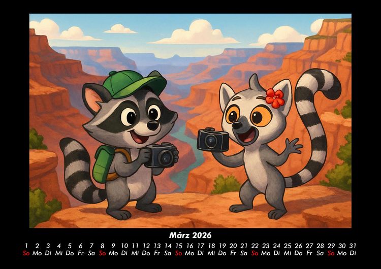 Produktbild: Rocco & Lulu - Reise durch die USA 2026 Fotokalender DIN A3