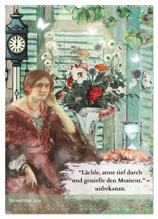 Produktbild: Vintage Vibes &ndash; Frauen, Kunst und Worte (Wandkalender 2026 DIN A2 hoch), CALVENDO Monatskalender
