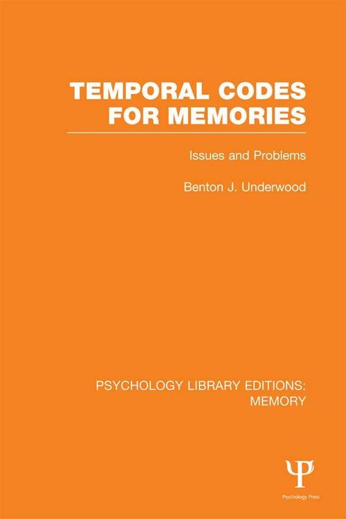 Produktbild: Temporal Codes for Memories (PLE: Memory)
