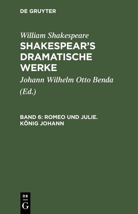 Produktbild: Romeo und Julie. K&ouml;nig Johann