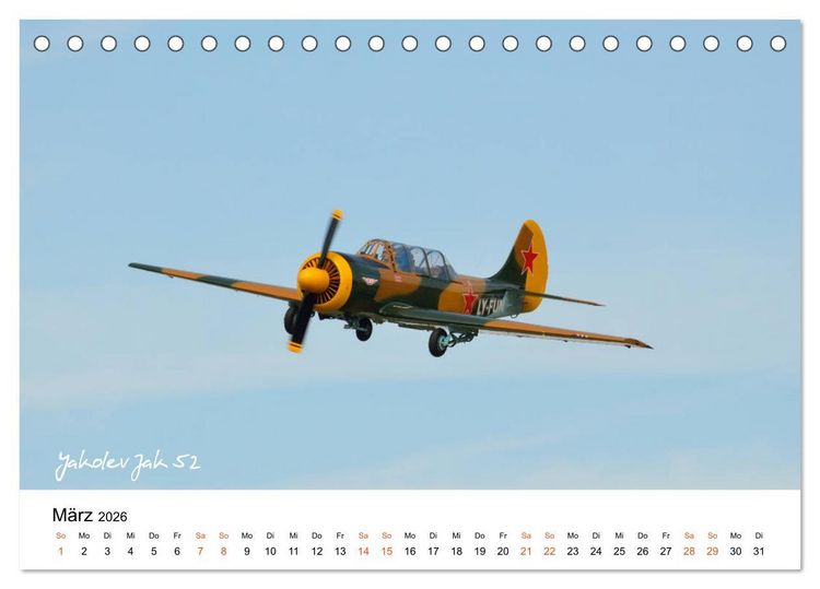 Produktbild: Die Faszination. Flugzeuge am Himmel (Tischkalender 2026 DIN A5 quer), CALVENDO Monatskalender