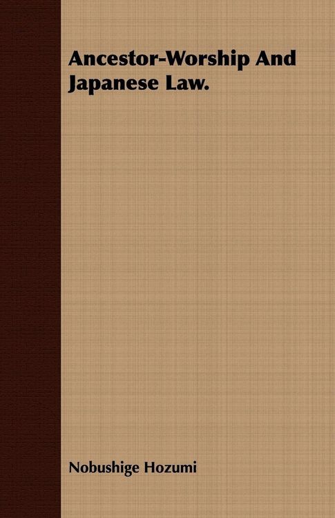 Produktbild: Ancestor-Worship And Japanese Law.