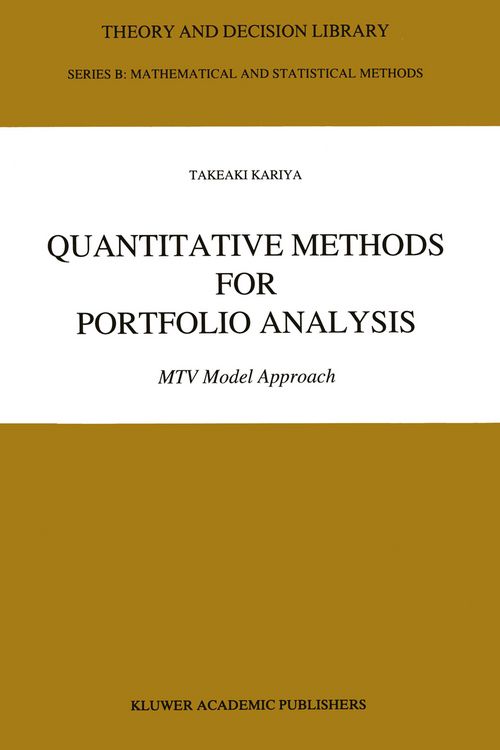 Produktbild: Quantitative Methods for Portfolio Analysis