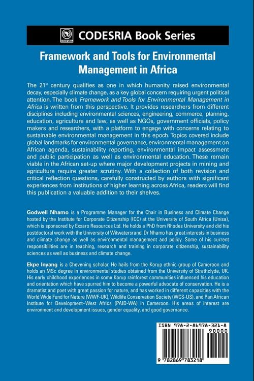 Produktbild: Framework and Tools for Environmental Management in Africa