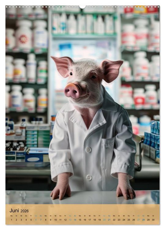 Produktbild: Der tierisch lustige Apotheker-Kalender (hochwertiger Premium Wandkalender 2026 DIN A2 hoch), Kunstdruck in Hochglanz