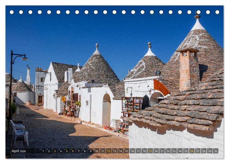 Produktbild: Alberobello &ndash; Apuliens Stadt der Trulli (Tischkalender 2026 DIN A5 quer), CALVENDO Monatskalender
