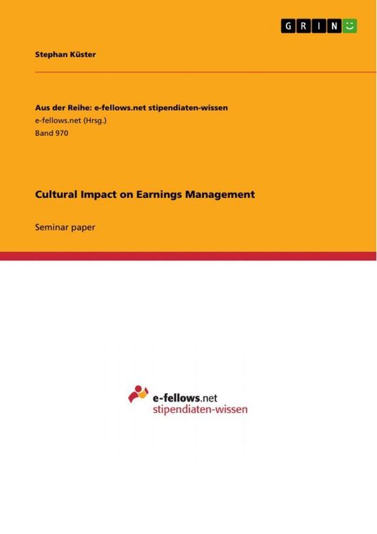 Produktbild: Cultural Impact on Earnings Management