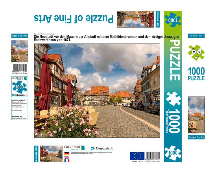 Produktbild: CALVENDO Puzzle Die Neustadt vor den Mauern der Altstadt mit dem Mathildenbrunnen und dem dreigeschossigen Fachwerkhaus von 1671. | 1000 Teile Lege-Gr