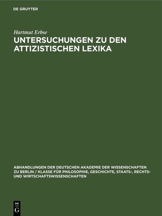 Produktbild: Untersuchungen zu den attizistischen Lexika