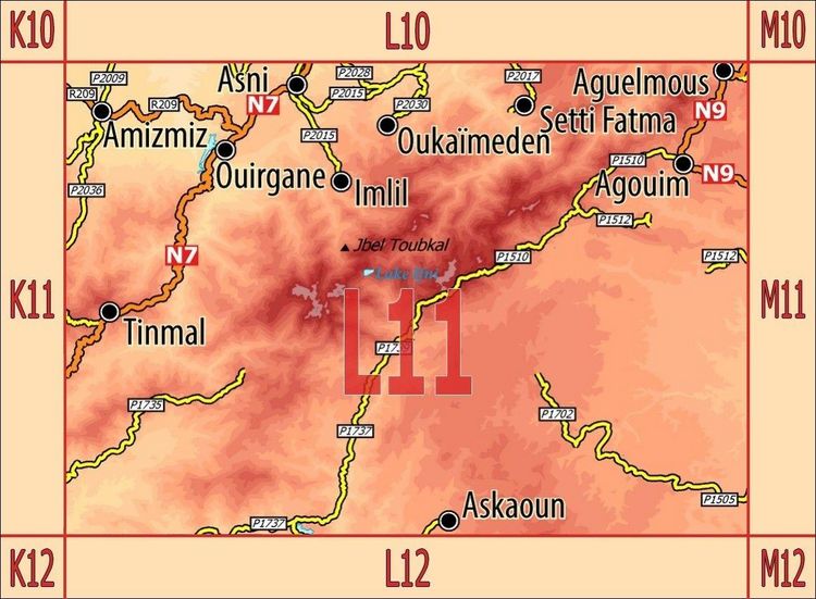 Produktbild: L11: Asni - Imlil - Ouka&iuml;meden - Setti-Fatma 1:120.000