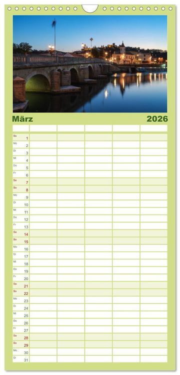 Produktbild: Familienplaner 2026 - Portugal - Von Porto bis zur Algarve mit 5 Spalten (Wandkalender, 21 x 45 cm) CALVENDO